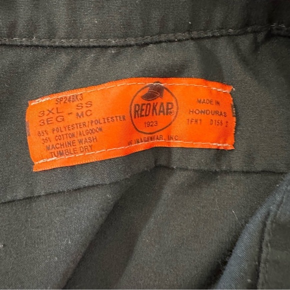 Red Kap Worker Shirt Short Sleeve Black Kent Skull Graphic - Picture 4 of 4